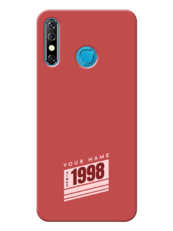 Custom Infinix Hot 8 Phone Back Covers: Red custom year of birth Design