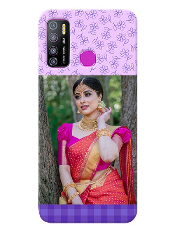 Custom Infinix Hot 9 Pro Mobile Cases: Purple Floral Design