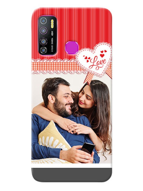 Custom Infinix Hot 9 Pro phone cases online: Red Love Pattern Design