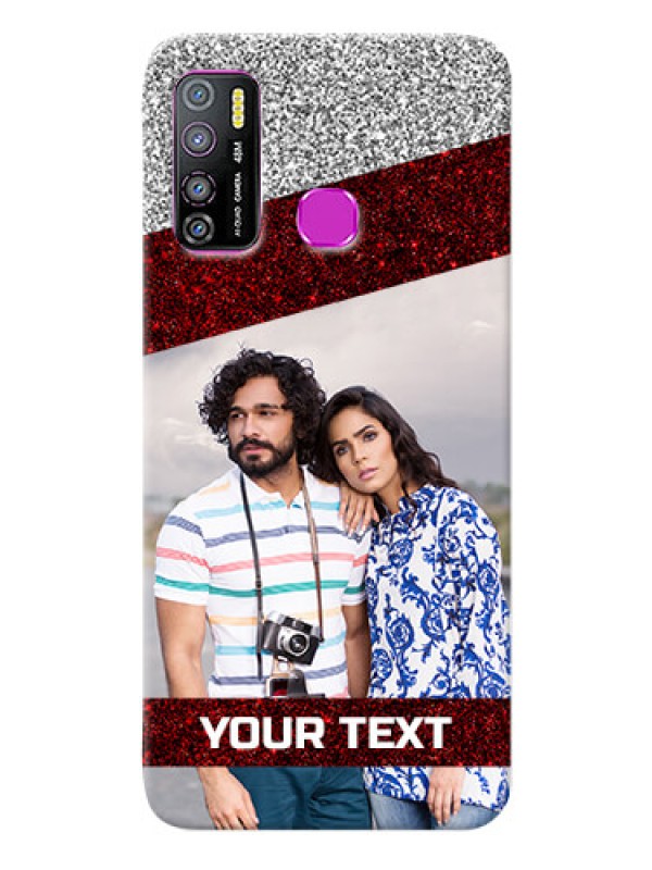 Custom Infinix Hot 9 Pro Mobile Cases: Image Holder with Glitter Strip Design