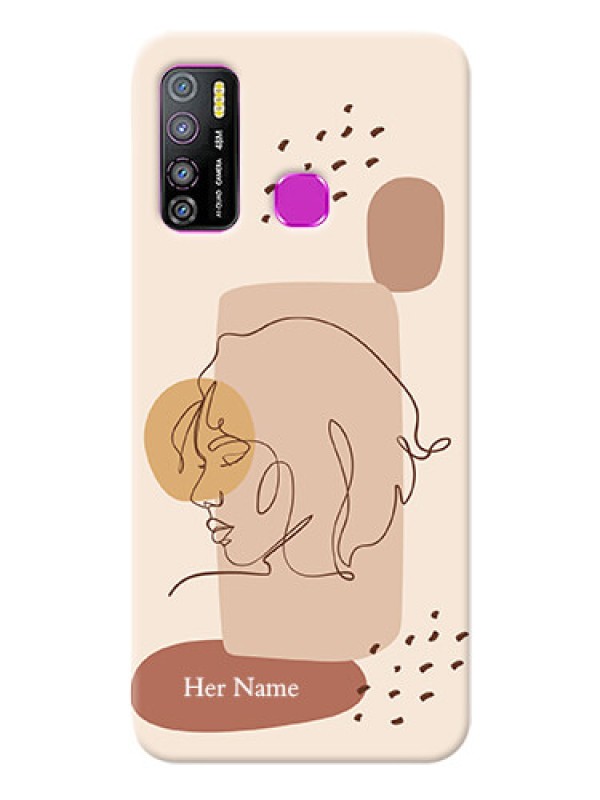 Custom Infinix Hot 9 Pro Custom Phone Covers: Calm Woman line art Design