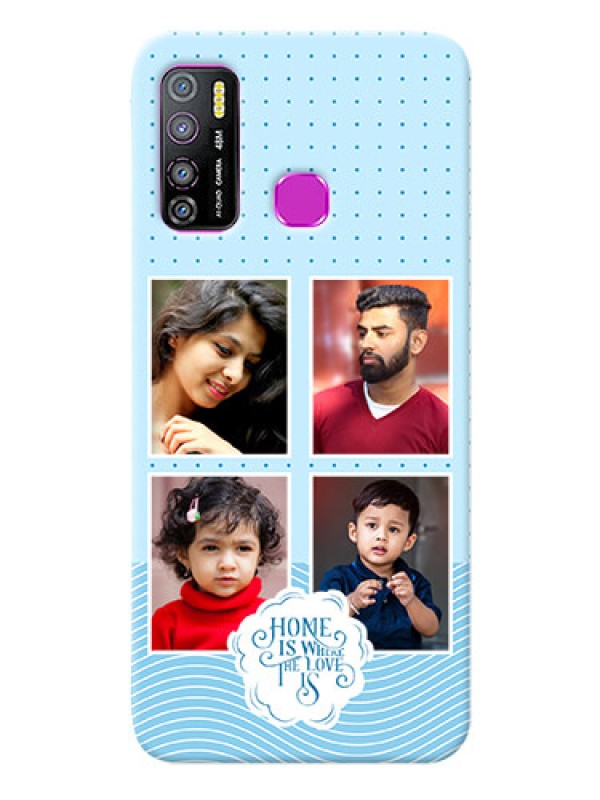 Custom Infinix Hot 9 Pro Custom Phone Covers: Cute love quote with 4 pic upload Design