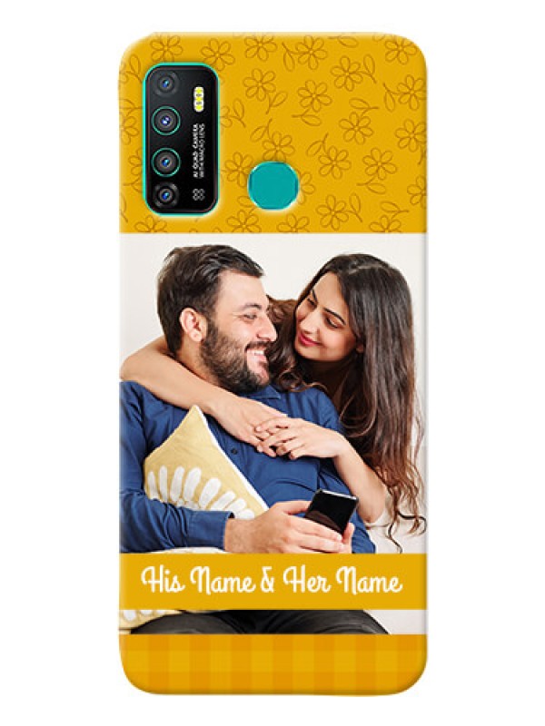 Custom Infinix Hot 9 mobile phone covers: Yellow Floral Design