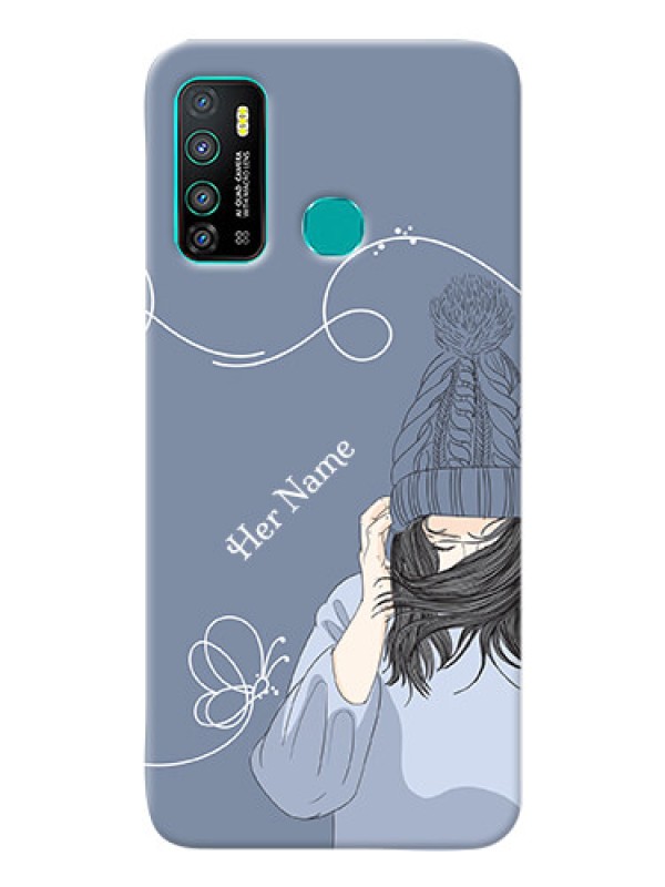 Custom Infinix Hot 9 Custom Mobile Case with Girl in winter outfit Design