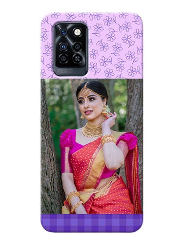 Custom Infinix Note 10 Pro Mobile Cases: Purple Floral Design