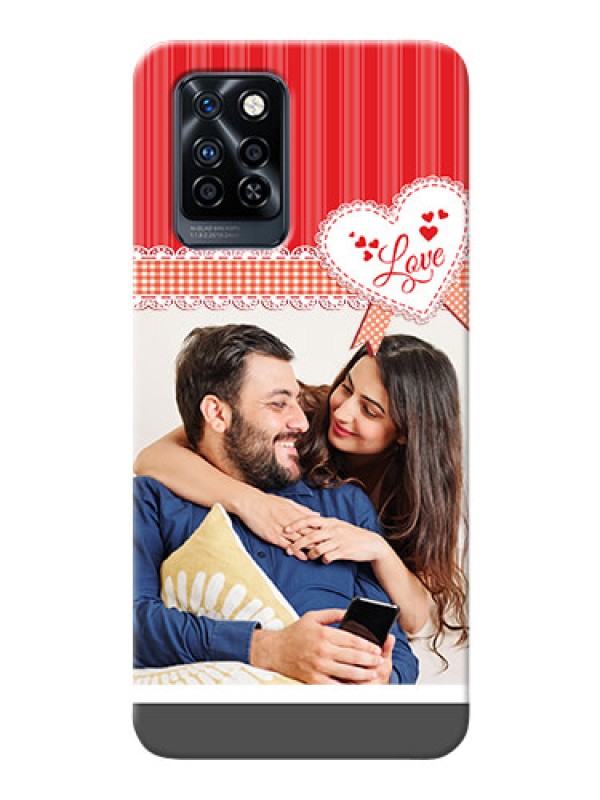 Custom Infinix Note 10 Pro phone cases online: Red Love Pattern Design