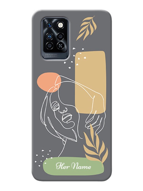 Custom Infinix Note 10 Pro Phone Back Covers: Gazing Woman line art Design