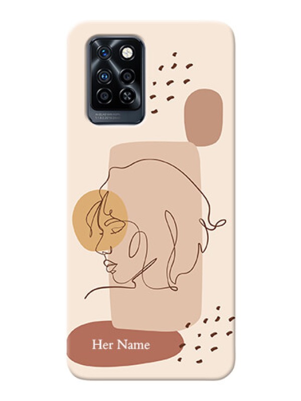 Custom Infinix Note 10 Pro Custom Phone Covers: Calm Woman line art Design