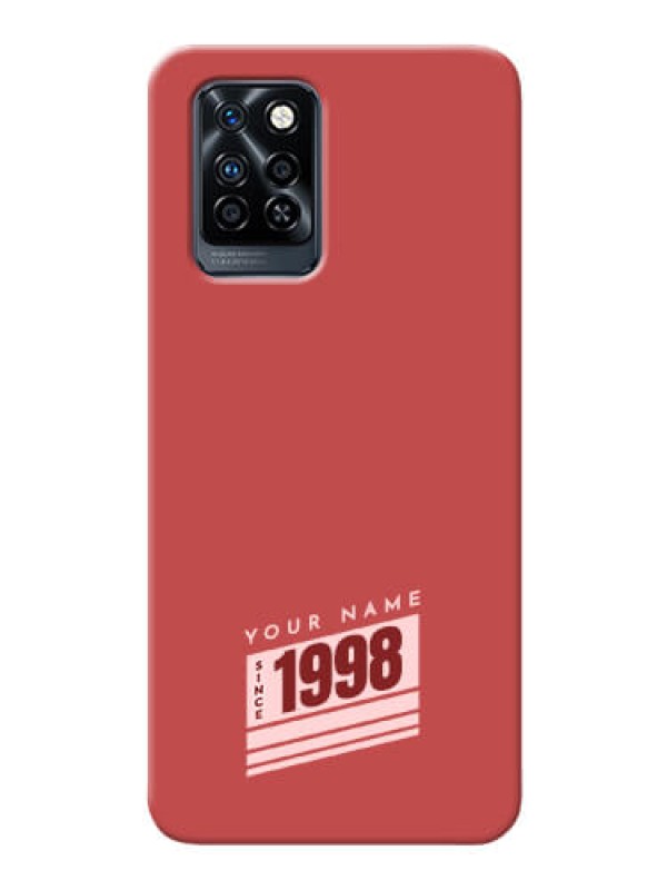 Custom Infinix Note 10 Pro Phone Back Covers: Red custom year of birth Design