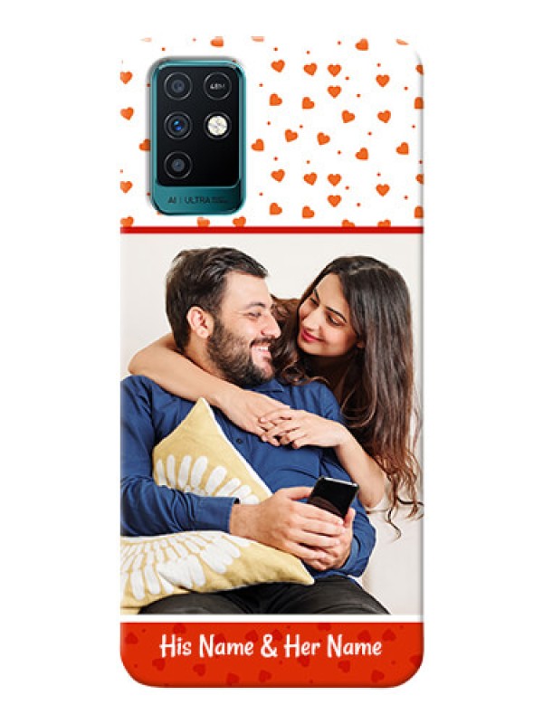 Custom Infinix Note 10 Phone Back Covers: Orange Love Symbol Design