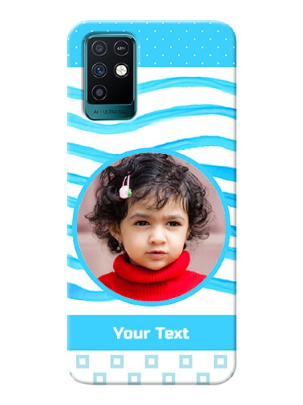 Custom Infinix Note 10 phone back covers: Simple Blue Case Design