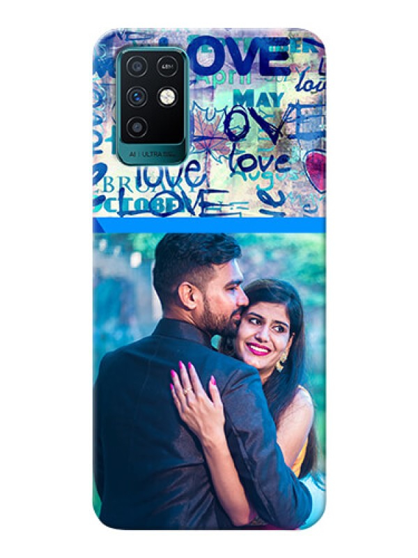 Custom Infinix Note 10 Mobile Covers Online: Colorful Love Design