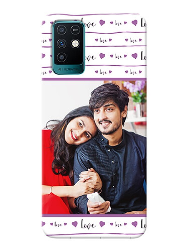 Custom Infinix Note 10 Mobile Back Covers: Couples Heart Design