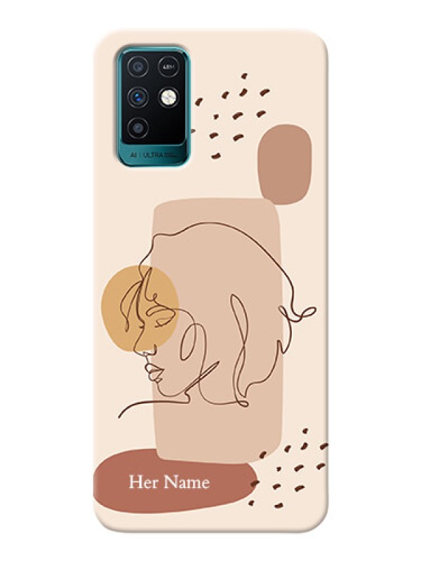 Custom Infinix Note 10 Custom Phone Covers: Calm Woman line art Design