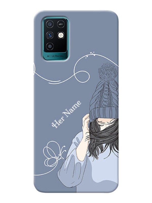 Custom Infinix Note 10 Custom Mobile Case with Girl in winter outfit Design