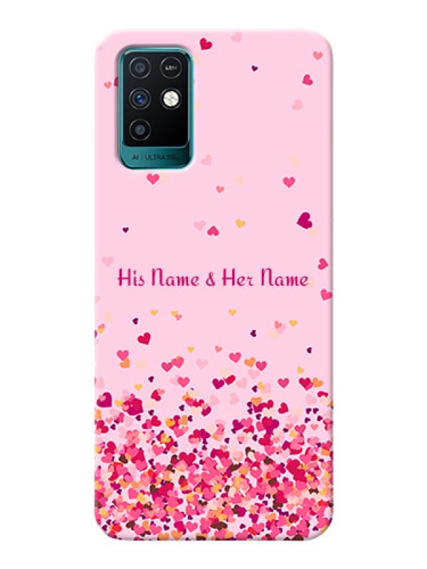 Custom Infinix Note 10 Phone Back Covers: Floating Hearts Design