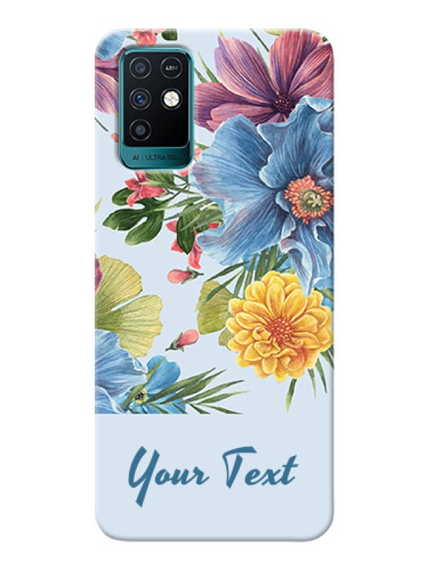 Custom Infinix Note 10 Custom Phone Cases: Stunning Watercolored Flowers Painting Design