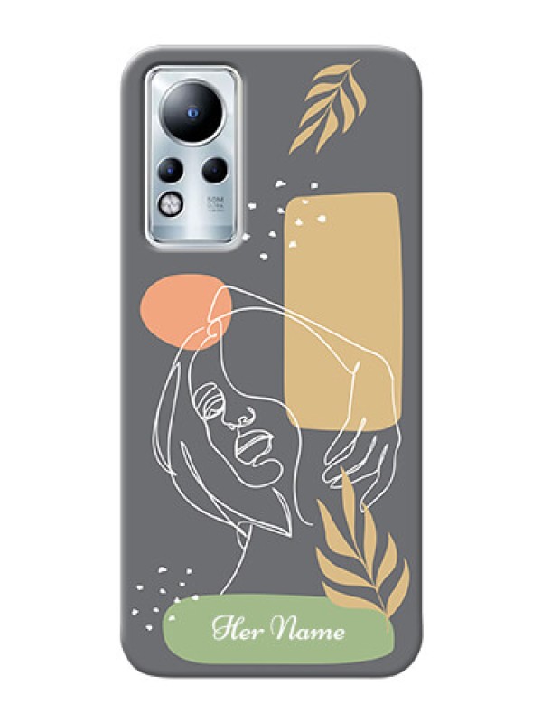 Custom Infinix Note 11 Phone Back Covers: Gazing Woman line art Design