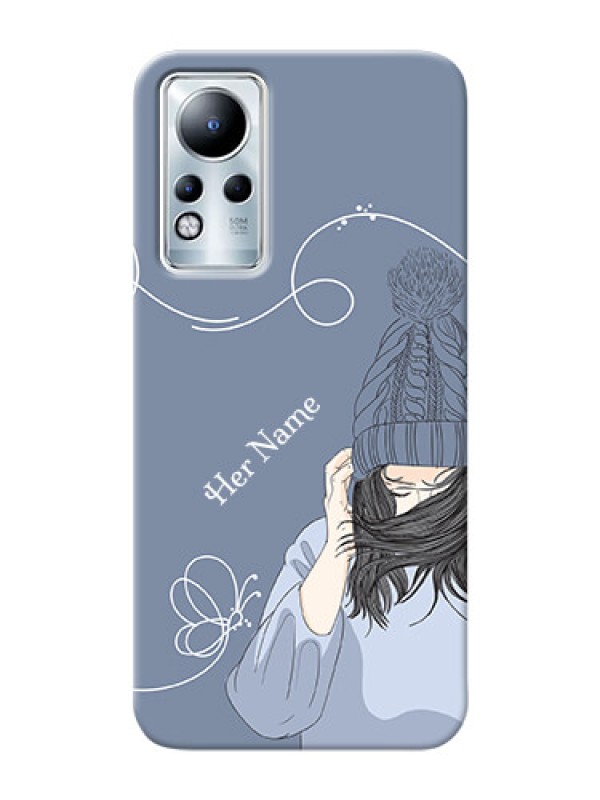 Custom Infinix Note 11 Custom Mobile Case with Girl in winter outfit Design
