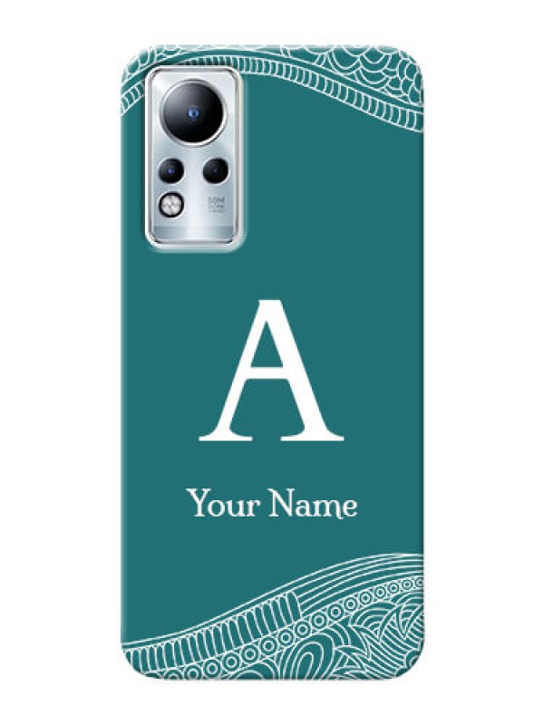 Custom Infinix Note 11 Mobile Back Covers: line art pattern with custom name Design
