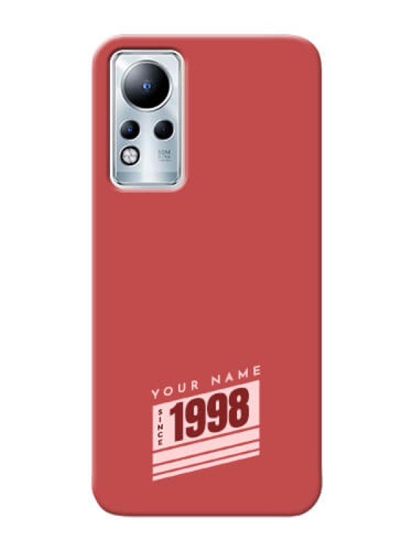 Custom Infinix Note 11 Phone Back Covers: Red custom year of birth Design
