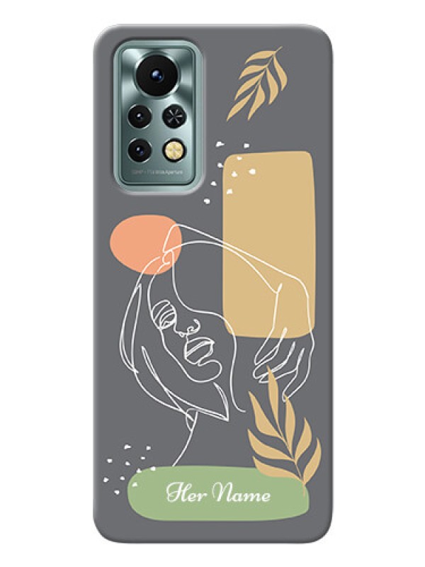 Custom Infinix Note 11S Phone Back Covers: Gazing Woman line art Design
