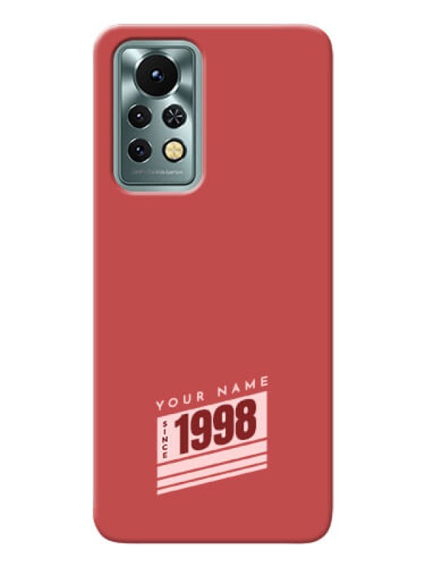 Custom Infinix Note 11S Phone Back Covers: Red custom year of birth Design