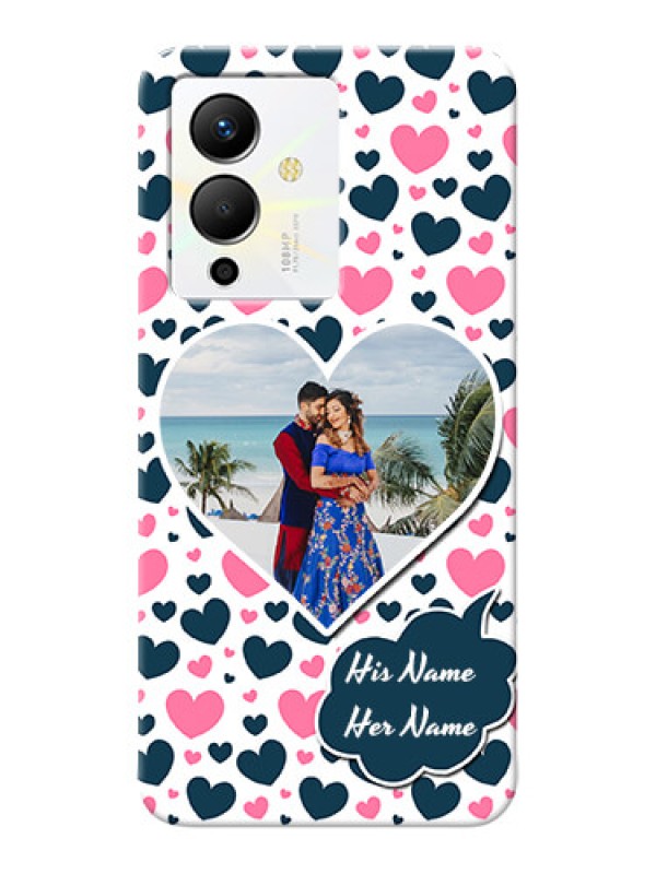 Custom Infinix Note 12 Pro 5G Mobile Covers Online: Pink & Blue Heart Design