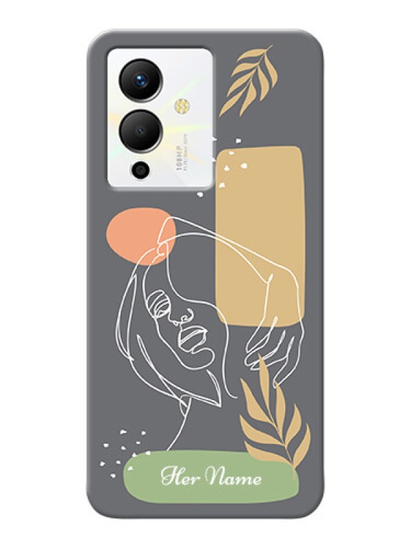Custom Infinix Note 12 Pro 5G Phone Back Covers: Gazing Woman line art Design