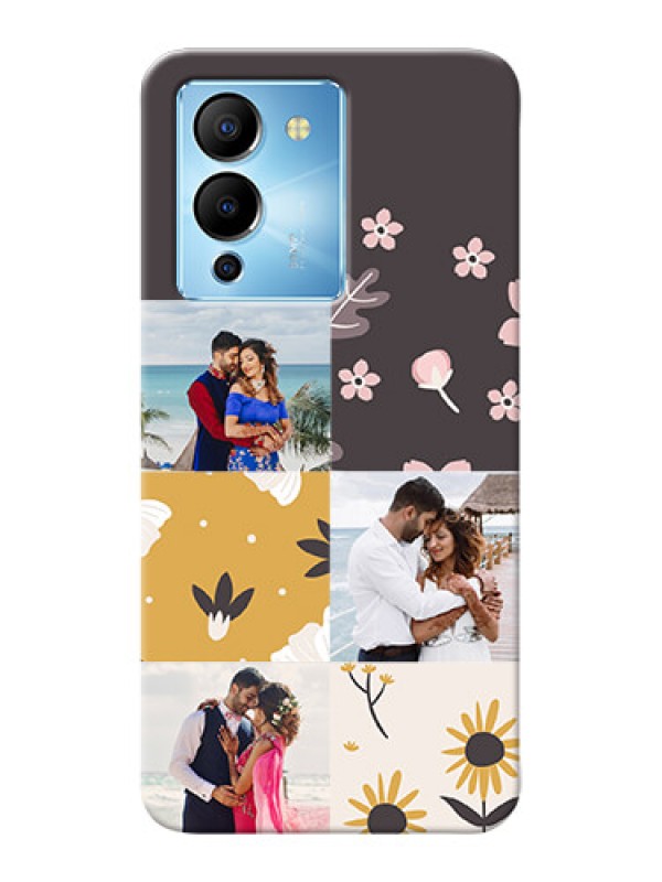 Custom Infinix Note 12 Turbo phone cases online: 3 Images with Floral Design