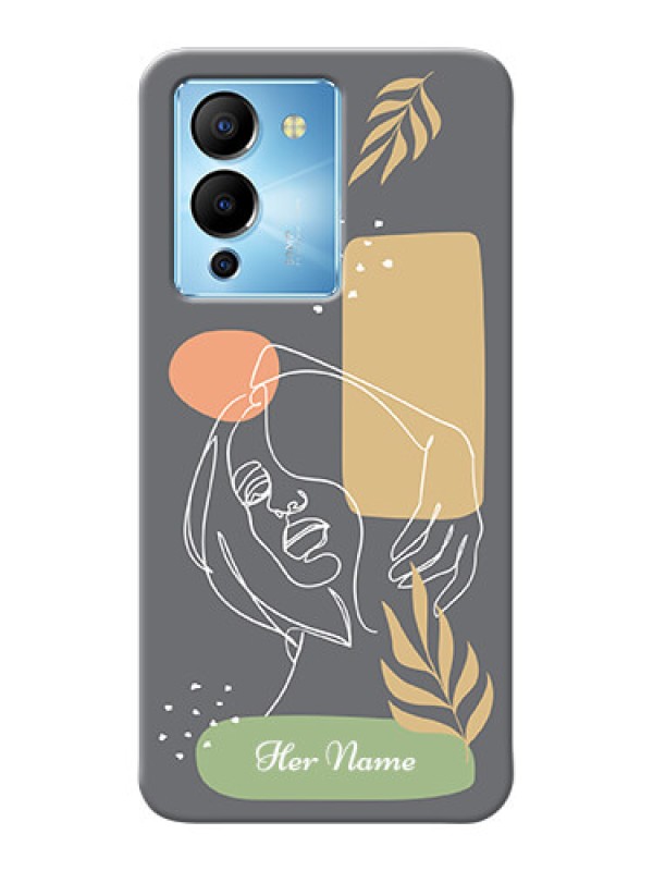 Custom Infinix Note 12 Turbo Phone Back Covers: Gazing Woman line art Design