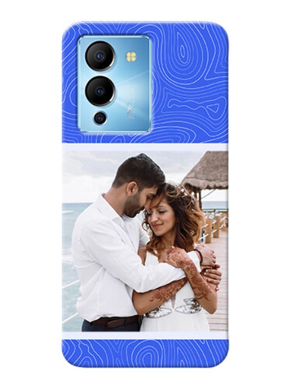 Custom Infinix Note 12 Turbo Mobile Back Covers: Curved line art with blue and white Design