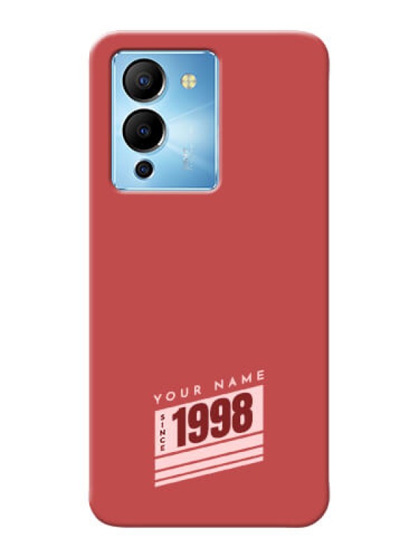 Custom Infinix Note 12 Turbo Phone Back Covers: Red custom year of birth Design