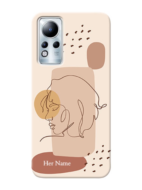 Custom Infinix Note 12 Custom Phone Covers: Calm Woman line art Design