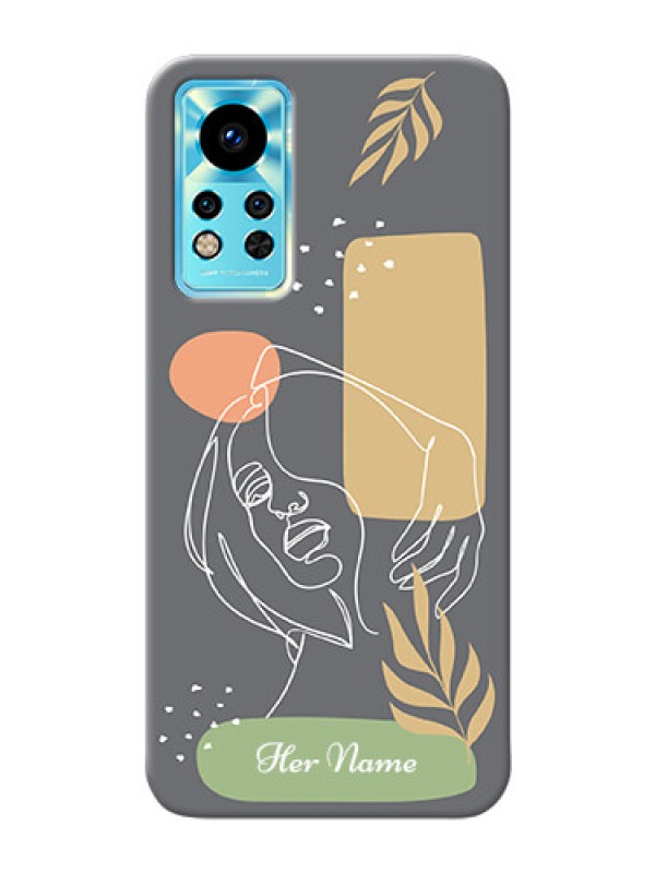 Custom Infinix Note 12i Phone Back Covers: Gazing Woman line art Design