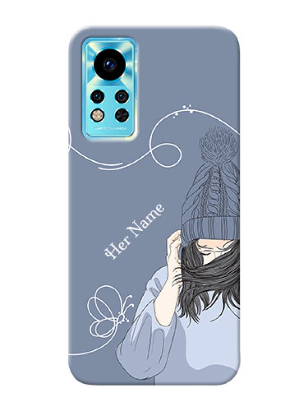 Custom Infinix Note 12i Custom Mobile Case with Girl in winter outfit Design