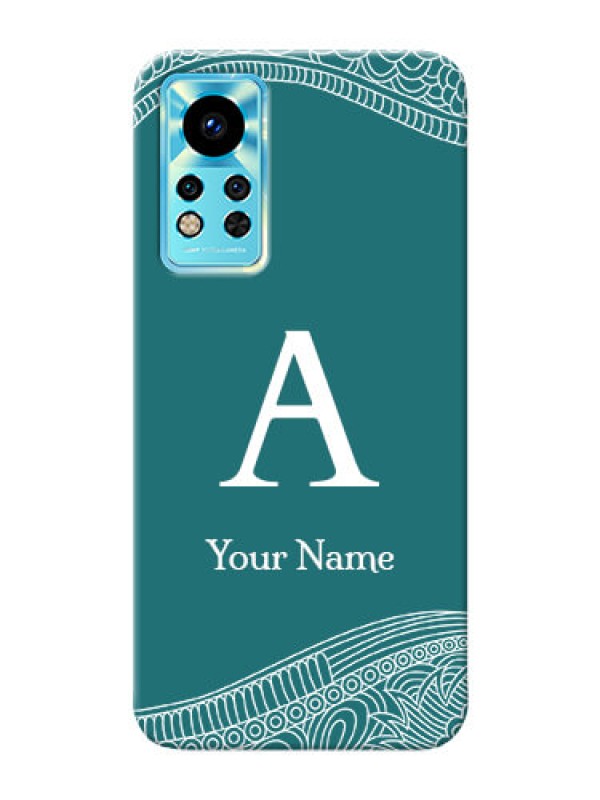 Custom Infinix Note 12i Mobile Back Covers: line art pattern with custom name Design
