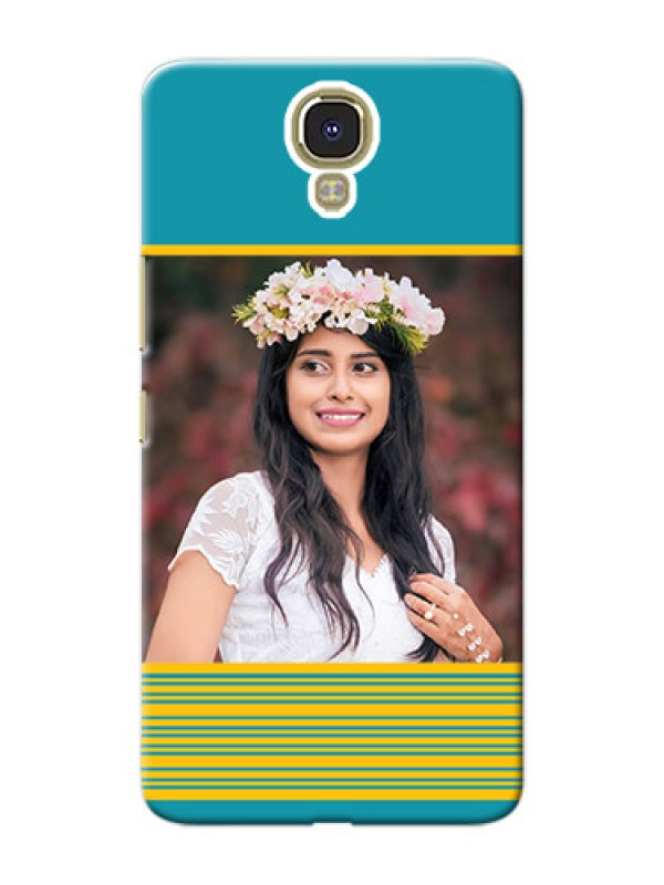 Custom Infinix Note 4 Yellow And Blue Pattern Mobile Case Design