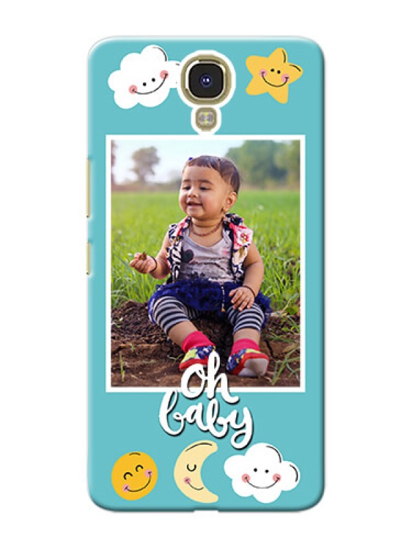 Custom Infinix Note 4 kids frame with smileys and stars Design