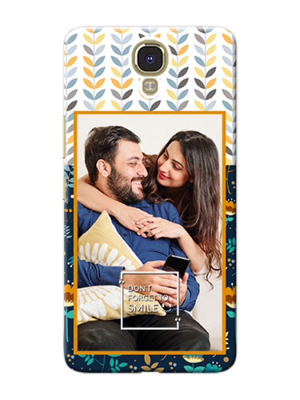 Custom Infinix Note 4 seamless and floral pattern design with smile quote Design
