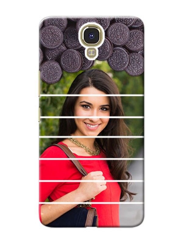 Custom Infinix Note 4 oreo biscuit pattern with white stripes Design