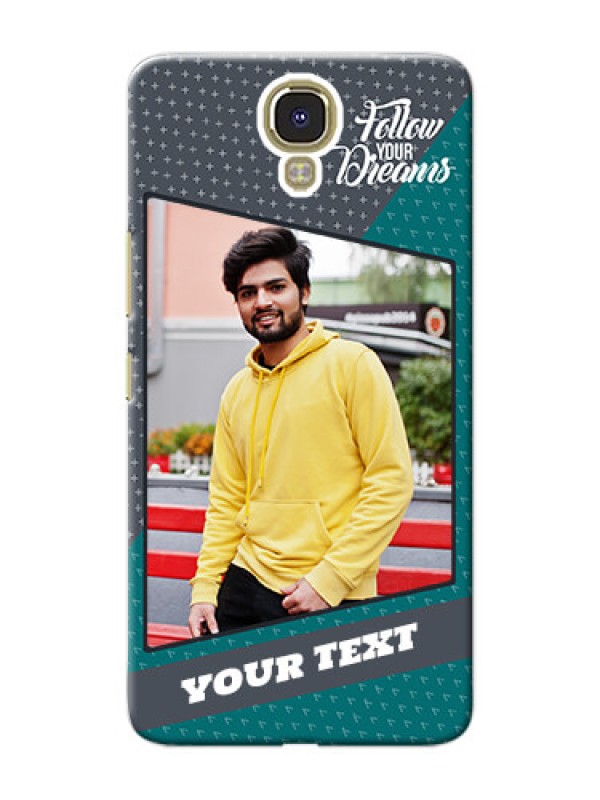 Custom Infinix Note 4 2 colour background with different patterns and dreams quote Design