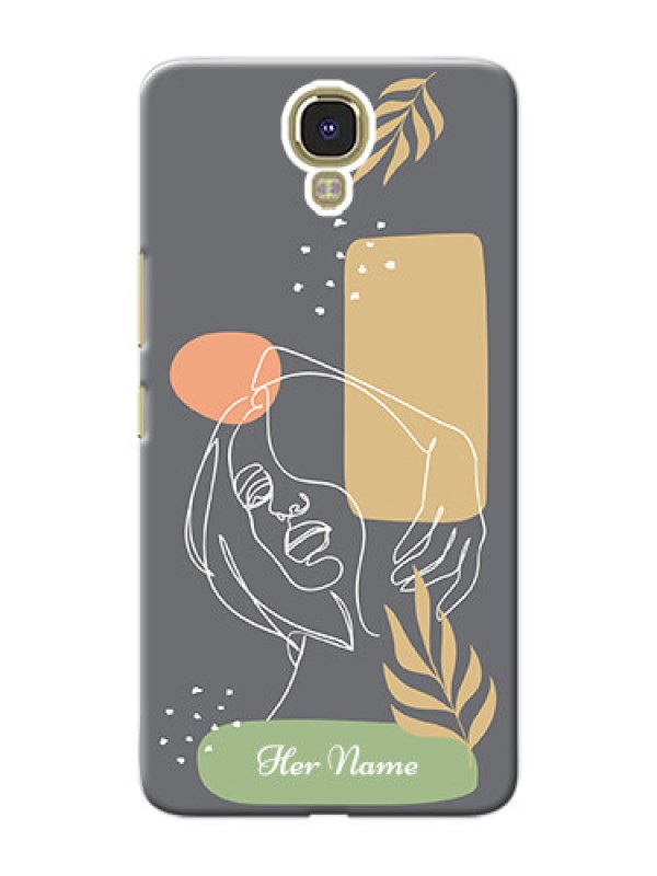 Custom Infinix Note 4 Phone Back Covers: Gazing Woman line art Design