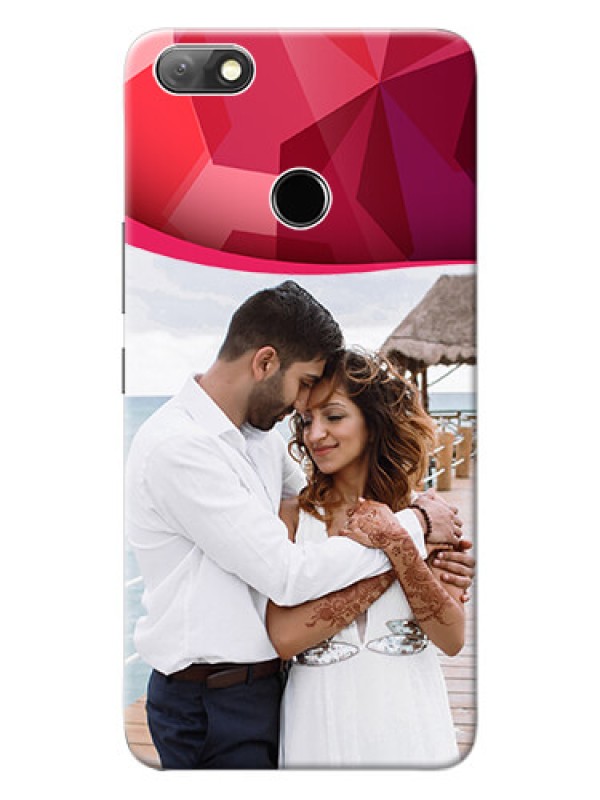 Custom Infinix Note 5 custom mobile back covers: Red Abstract Design
