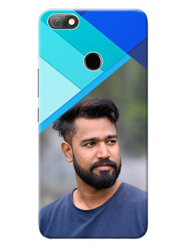 Custom Infinix Note 5 Phone Cases Online: Blue Abstract Cover Design