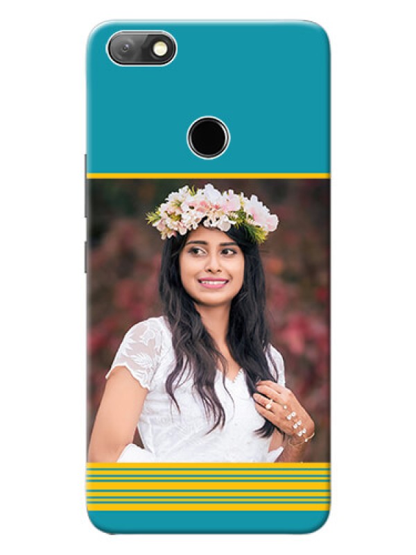 Custom Infinix Note 5 personalized phone covers: Yellow & Blue Design 