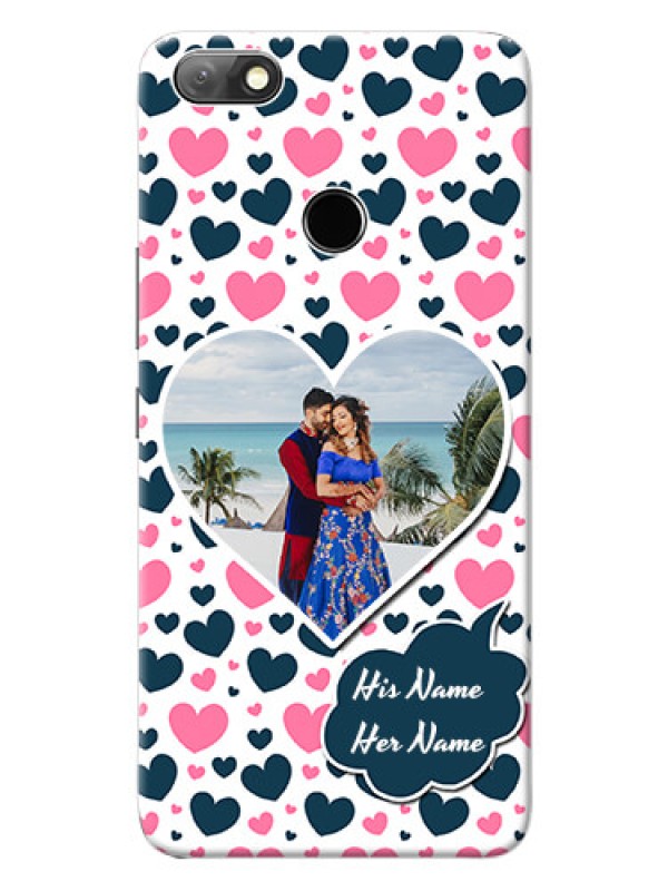 Custom Infinix Note 5 Mobile Covers Online: Pink & Blue Heart Design