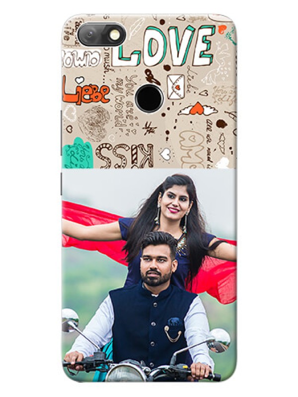 Custom Infinix Note 5 Personalised mobile covers: Love Doodle Pattern 
