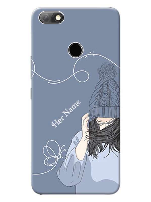 Custom Infinix Note 5 Custom Mobile Case with Girl in winter outfit Design