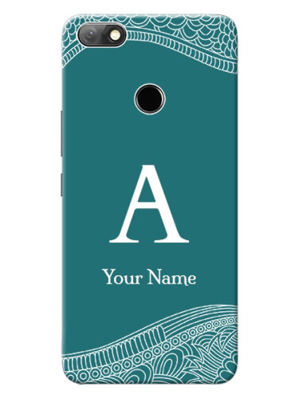 Custom Infinix Note 5 Mobile Back Covers: line art pattern with custom name Design